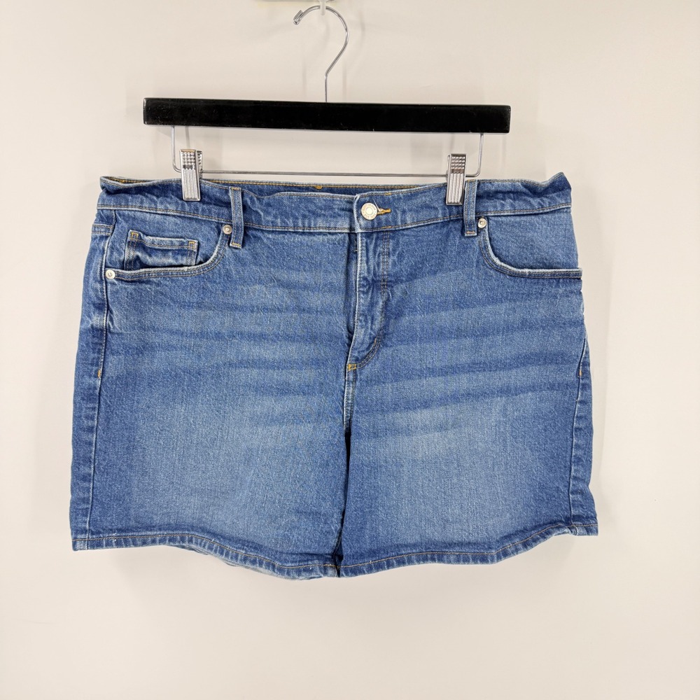 LOFT‎ The Roll Short Blue 14 Denim Casual Summer Mid Rise Shorts